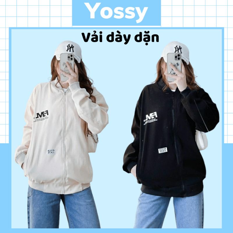 Áo Khoác Bomber Jacket Nam Nữ Form Rộng Unisex phong cách Hàn Quốc - Yossy