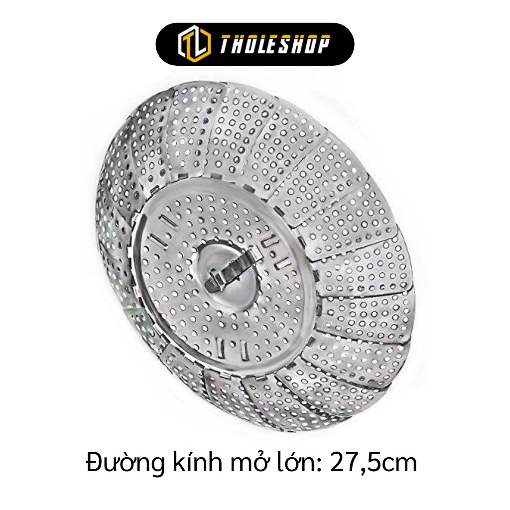 Xửng Hấp - Khay Hấp 24cm Xòe Cánh, Gấp Gọn, Vỉ/ Rổ Hấp Inox Bền Đẹp Tiện Dụng 3231