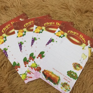 Giấy viết thực đơn bìa cứng