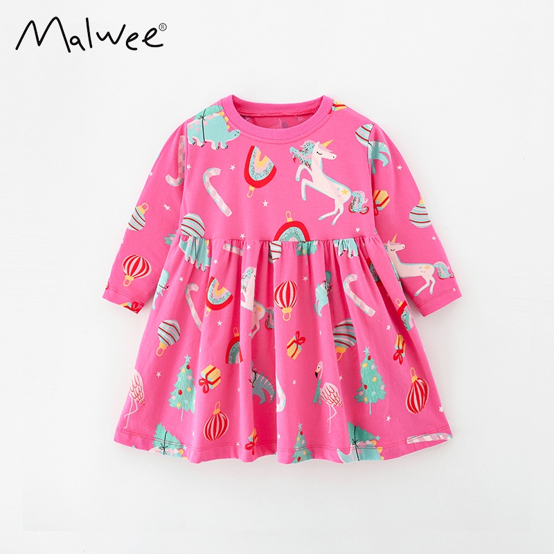 Váy Cho Bé Malwee Dài Tay Váy Thu Đông Cho Bé