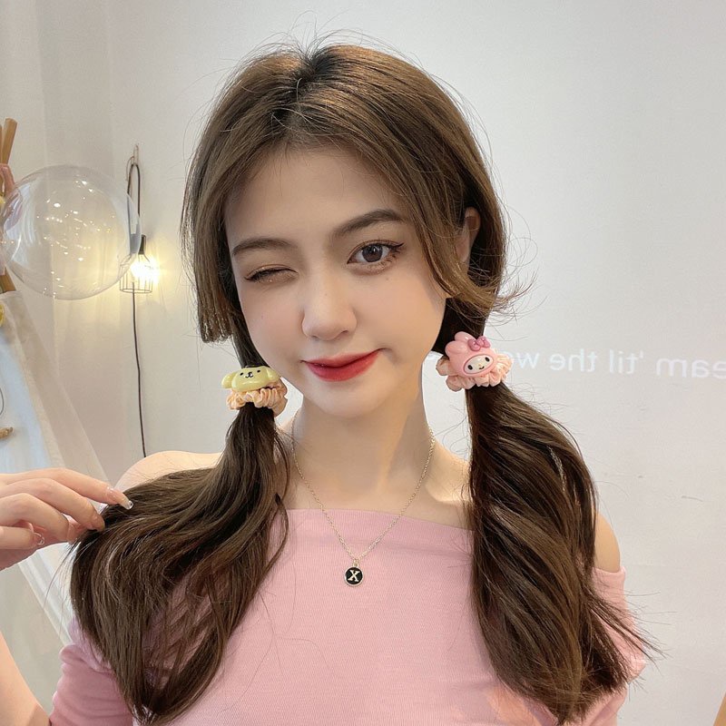 Dây Buộc Tóc Scrunchies Sọc Caro icon Hoạt Hình Dây Cột Tóc Jussy Fashion Thiết Kế Đơn Giản Dễ Thương [1 SỢI]