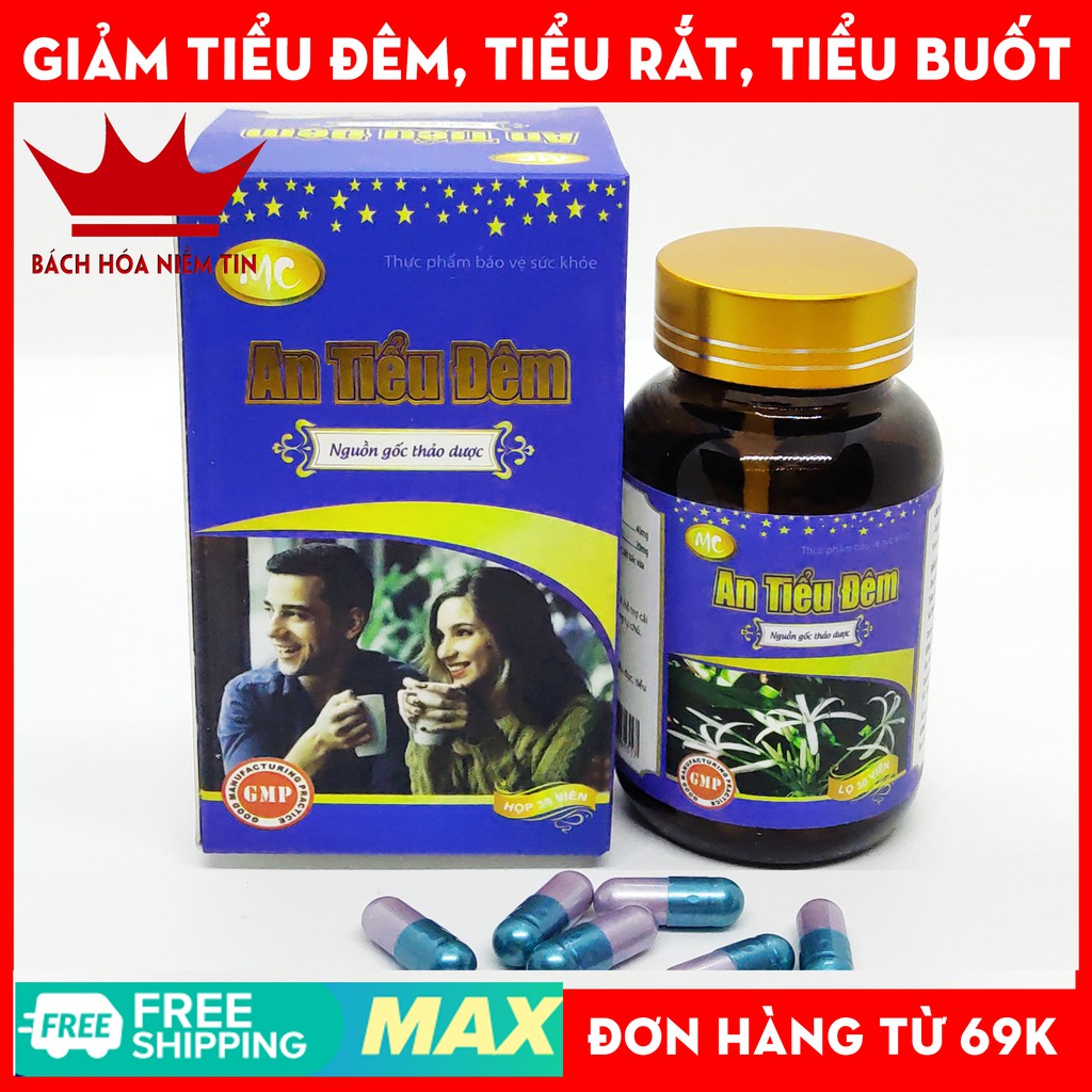 Viên uống An Tiểu Đêm - HSD 2023 - Giảm tiểu đêm, tiểu buốt, tiểu rắt, tiệu không tự chủ, bổ thận hiệu quả - Hộp 30 viên