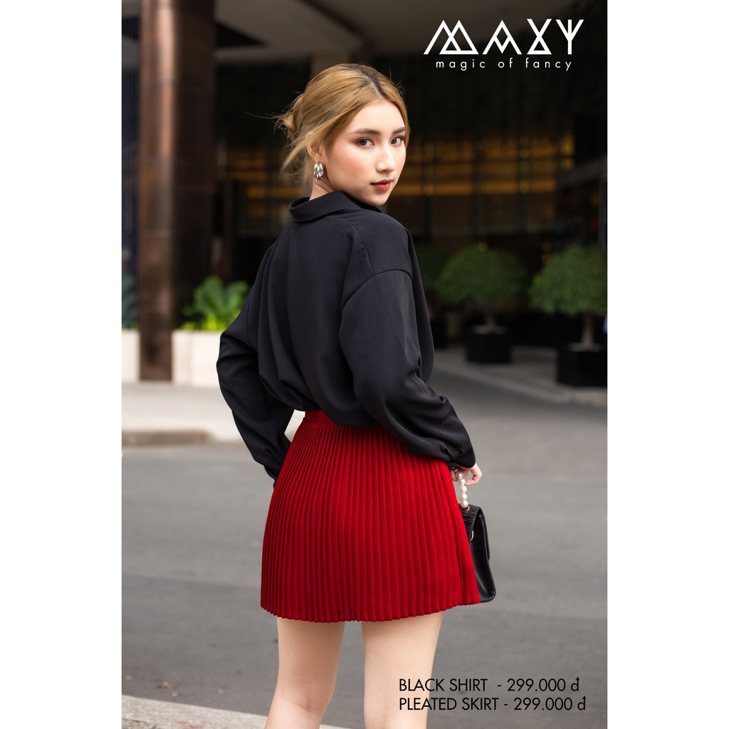 Áo sơmi đen form rộng chất cotton mịn black shirt Maxy Workshop