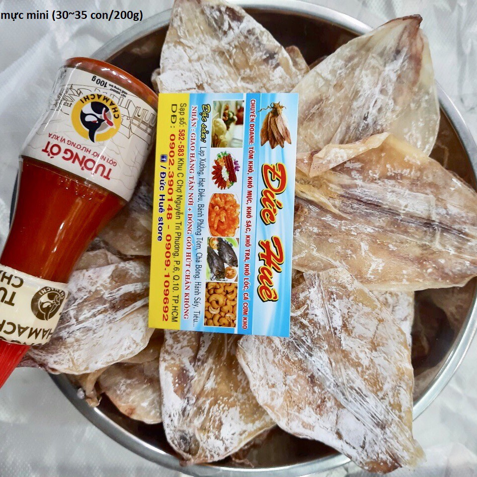 Khô mực câu Cà Mau siêu ngon ngọt 200g đủ size (mực khô) - Đức Huê Store