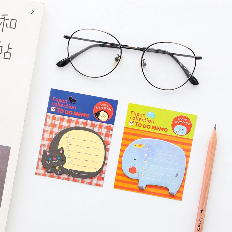 Tệp giấy ghi chú họa tiết động vật đáng yêu tiện dụng cho học sinh