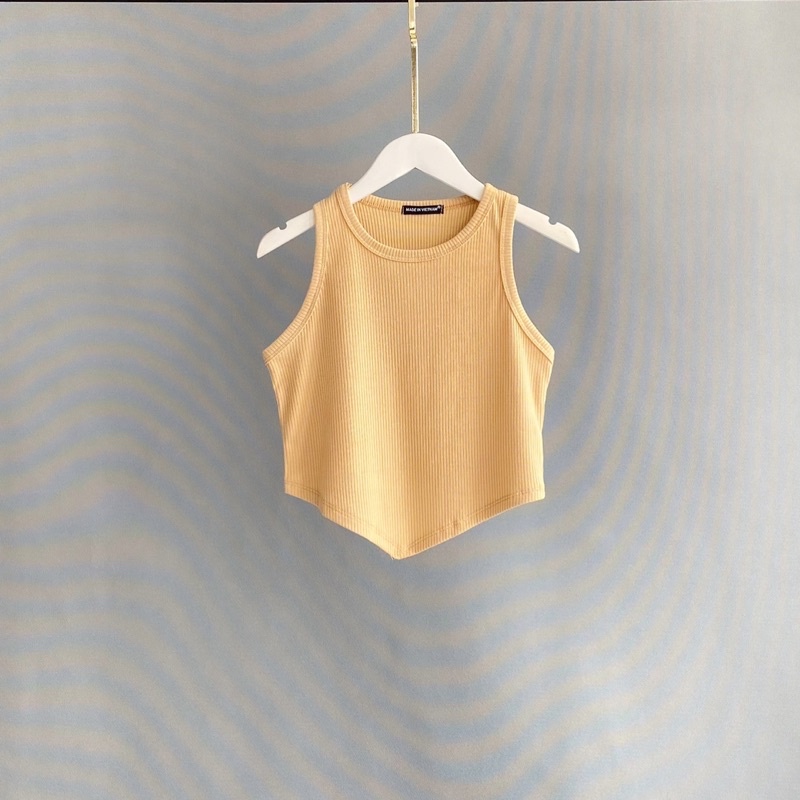 Áo croptop sát nách nữ chất thun gân thoáng mát không bị lộ