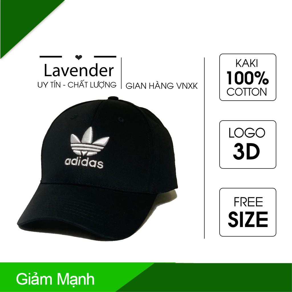 Nón kết lưỡi trai Mũ Adidas đen logo thêu trắng dành cho nam nữ Free size - Full hộp