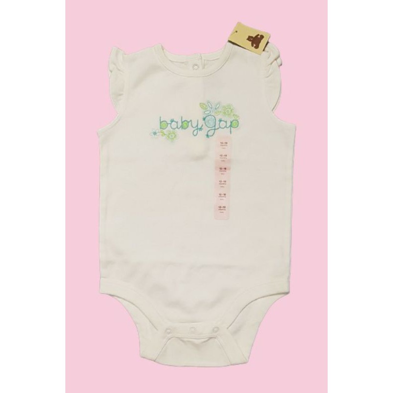 Đồ Bodysuit baby gap cho bé 12 tháng màu trắng kem, thun cotton thoải mái - giá cực mềm