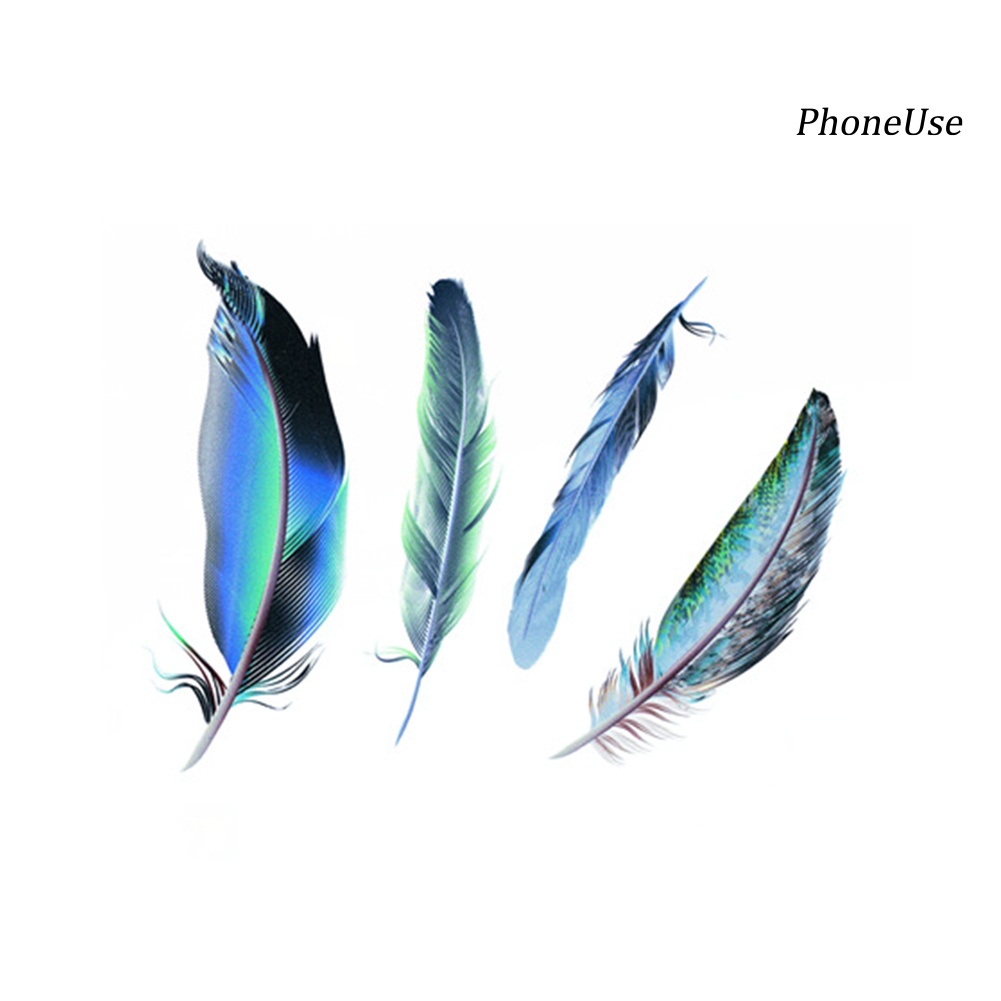 Pu 1 Bộ Sticker Dán Xe Hơi Hình Lông Vũ