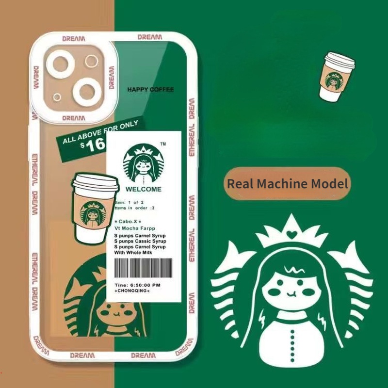 Ốp Điện Thoại Silicon Mềm Họa Tiết Starbucks Cao Cấp Cho Iphone 13 12 11 Pro MAX X XS MAX 6 7 8 Plus