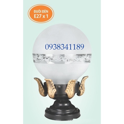 (RẺ VÔ ĐỐI)đèn trụ cổng gắn bờ bao hàng rào cầu thủy tinh D14CM