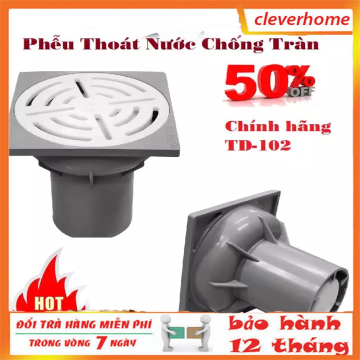 Phễu Thoát Nước Chống Tràn TD-102 tác dụng kép chống mùi chống chàn