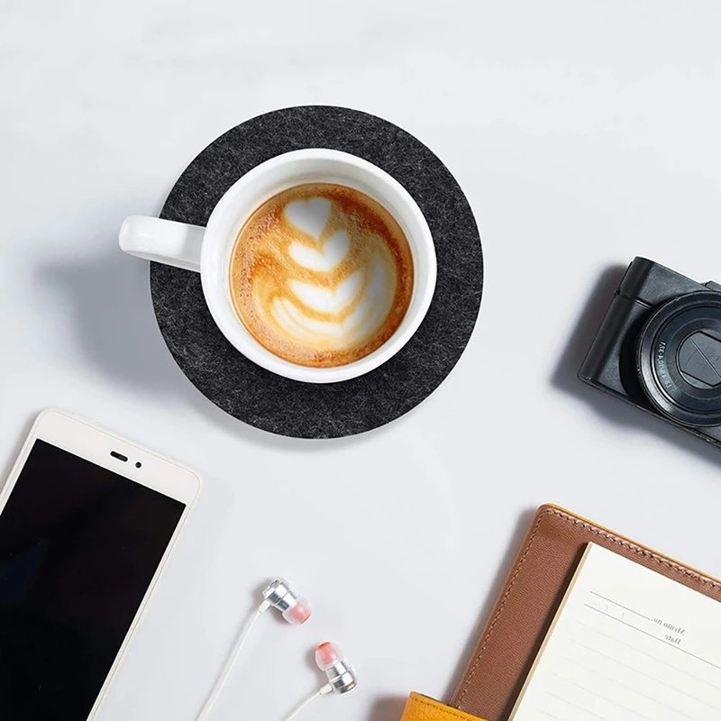 Bộ 8 Miếng Lót Cốc Mềm Chống Trầy Tái Sử Dụng Kèm Giá Đỡ