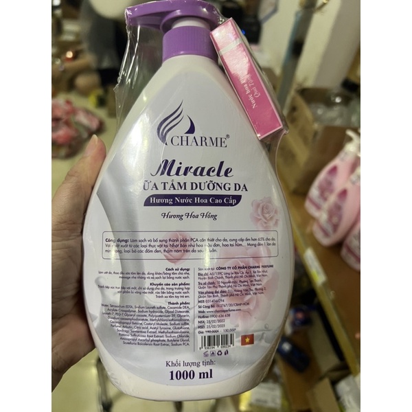 Tặng Nước Hoa Mini]Sữa Tắm Dưỡng Da Miracle 1000ml CHÍNH HÃNG