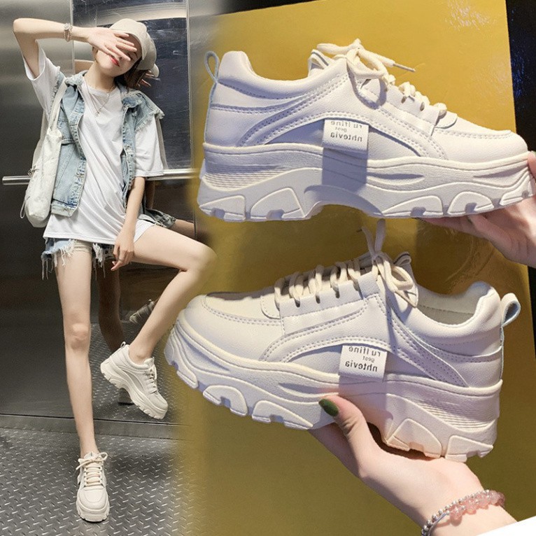 ( Hàng Đẹp ) Giày Sneaker Nữ Độn Đế RULFINE MINSU M3703, Giày Thể Thao Bata Nữ Độn Đế Tăng Chiều Cao Hàn Quốc Phù Hợp Đi