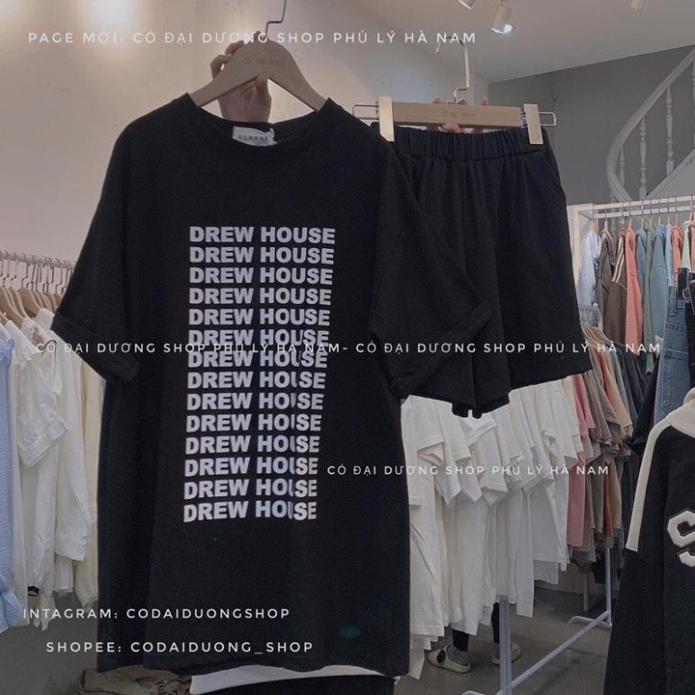 Bộ Đùi Nam Nữ Form Rộng Hàn Quốc Drewhouse- Bộ Đùi Tay Lỡ  Dày Mịn Thoáng Mát Thiết Kế  Kiểu Dáng Năng Động Trẻ Trung