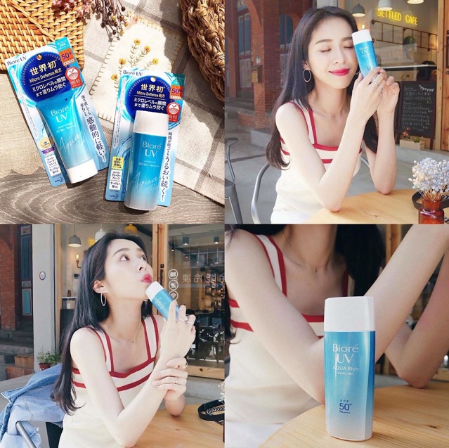 KEM CHỐNG NẮNG UV AQUA  RICH WATER GEL SPF 50+ VÀ ESSENCE BIORE