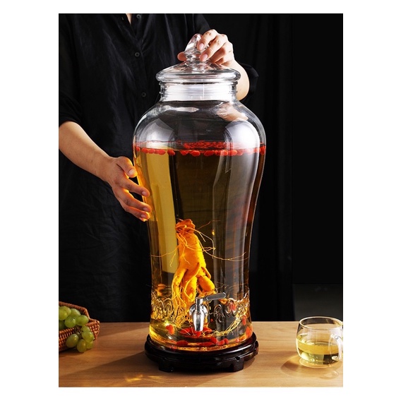 Bình ngâm rượu thuỷ tinh dáng sâm chân mây 6L - 10L - 15L cao cấp