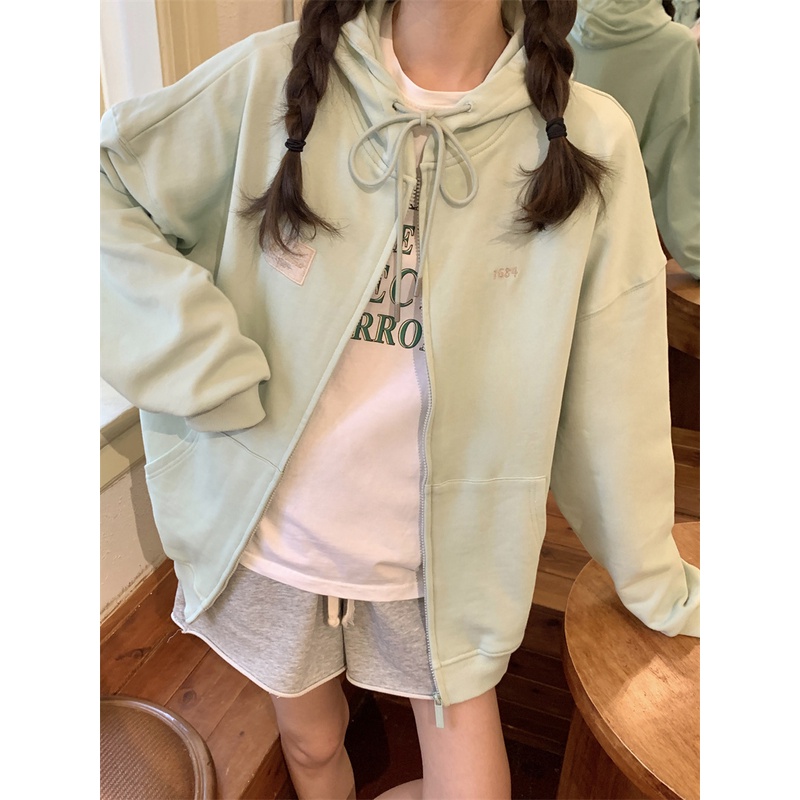 Áo Hoodie Dáng Dài Rộng Phong Cách Mùa Thu Mới Cho Nữ