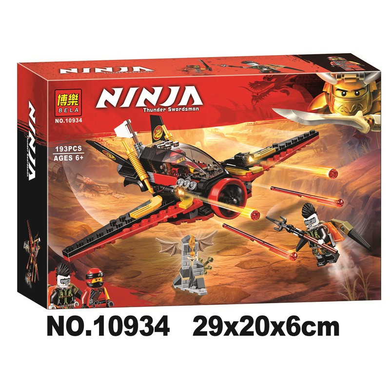 Đồ chơi lắp ráp xếp mô hình non lego Ninjago máy bay của ninja minifigures đỏ Kai season phần 9 Bela 10934