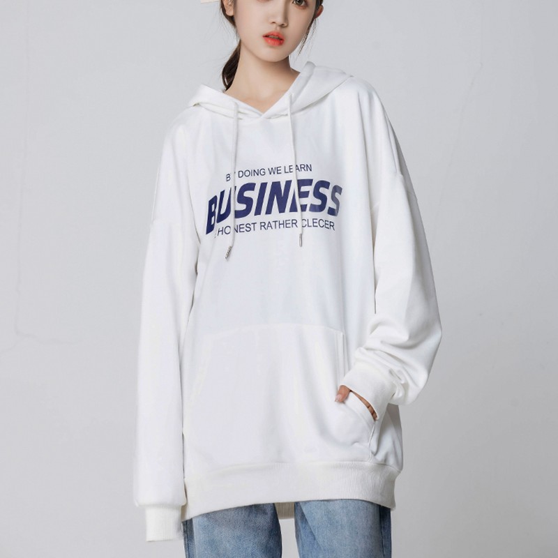 Áo hoodie cặp đôi nam nữ unisex local brand BUSINESS nỉ ngoại form rộng có mũ ulzzang hàn quốc cute zip chống nắng