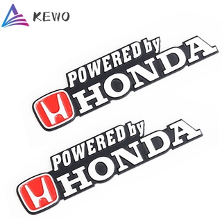 Nhãn dán trang trí xe hơi hình logo POWERED by HONDA 3D bằng kim loại