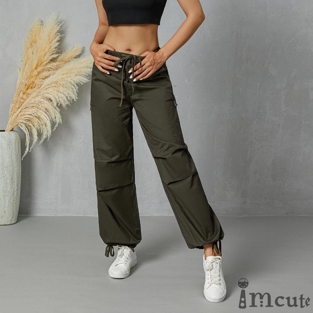 Quần Dài Nữ Ống Rộng Kiểu Dây Rút Màu Sắc Thời Trang Cá Tính