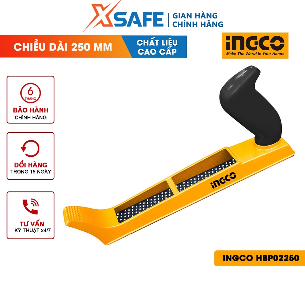 Bào gỗ cầm tay INGCO HBP02250 chiều dài 250mm, đóng gói bằng móc giấy
