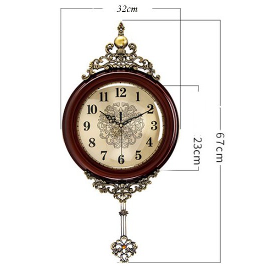 Đồng hồ quả lắc gỗ treo tường cổ điển DH22