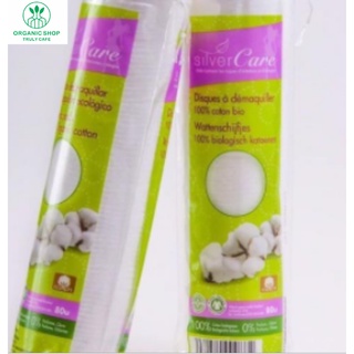 Bông tẩy trang tròn hữu cơ Silver Care 80 miếng, Organic Shop- Truly cafe