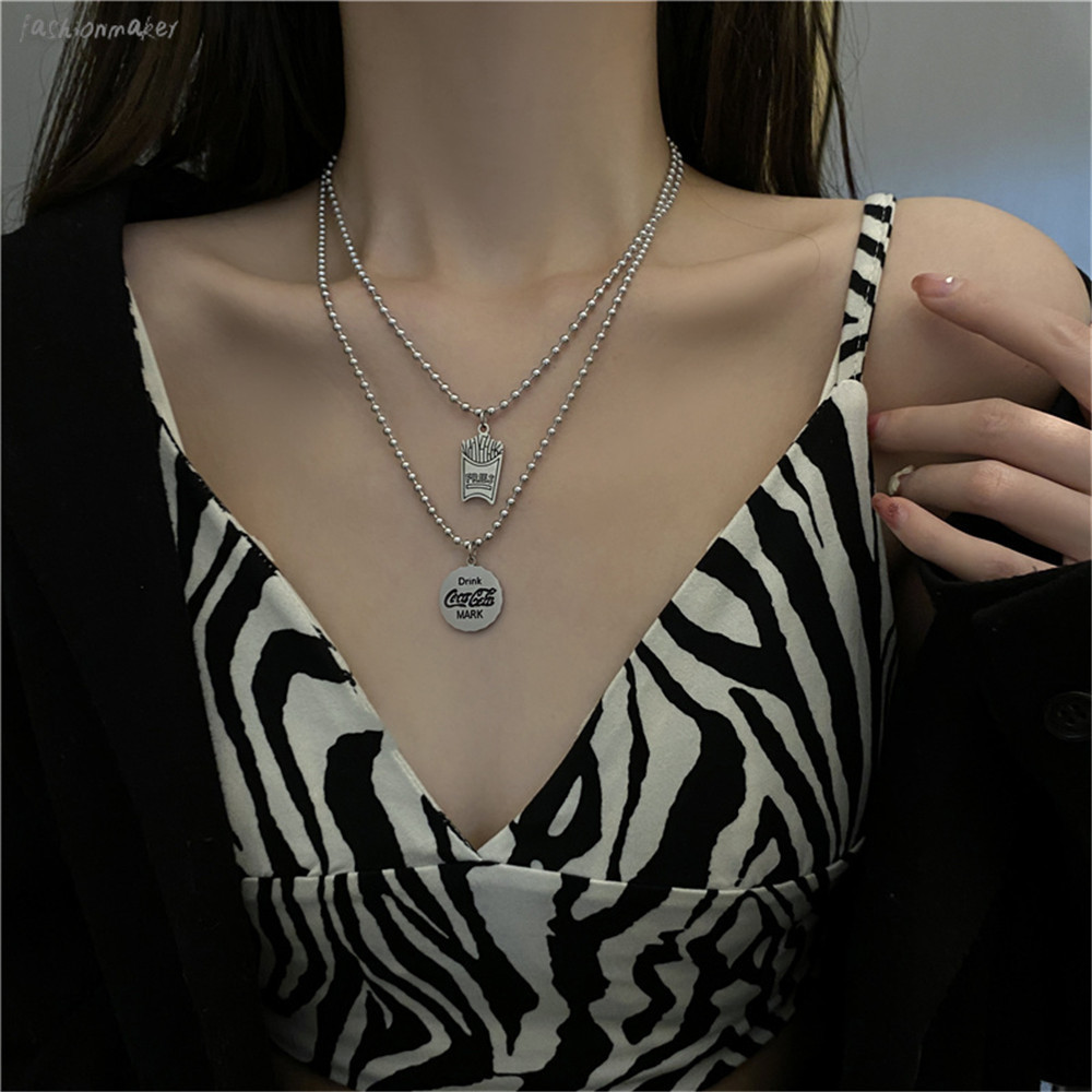 Dây chuyền bằng kim loại mặt hình khoai tây chiên hợp thời trang cho nữ Yanqueens Quà tặng phụ kiện