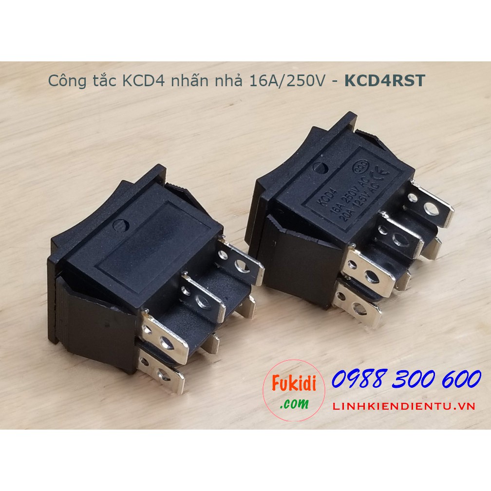 Công tắc KCD4 hai nút nhấn nhả 16A/250V  KCD4RST