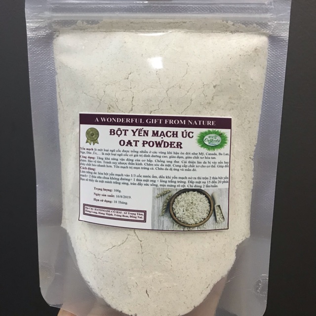 100g BÔT YẾN MẠCH NGUYÊN CHẤT HANDMADE
