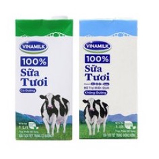 Sữa Vinamilk 100% Sữa Tươi Hộp 1L (Có Đường/Không Đường)