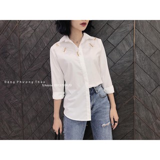 ÁO SƠ MI THÊU KIẾN_THL7102(KÈM ẢNH THẬT)