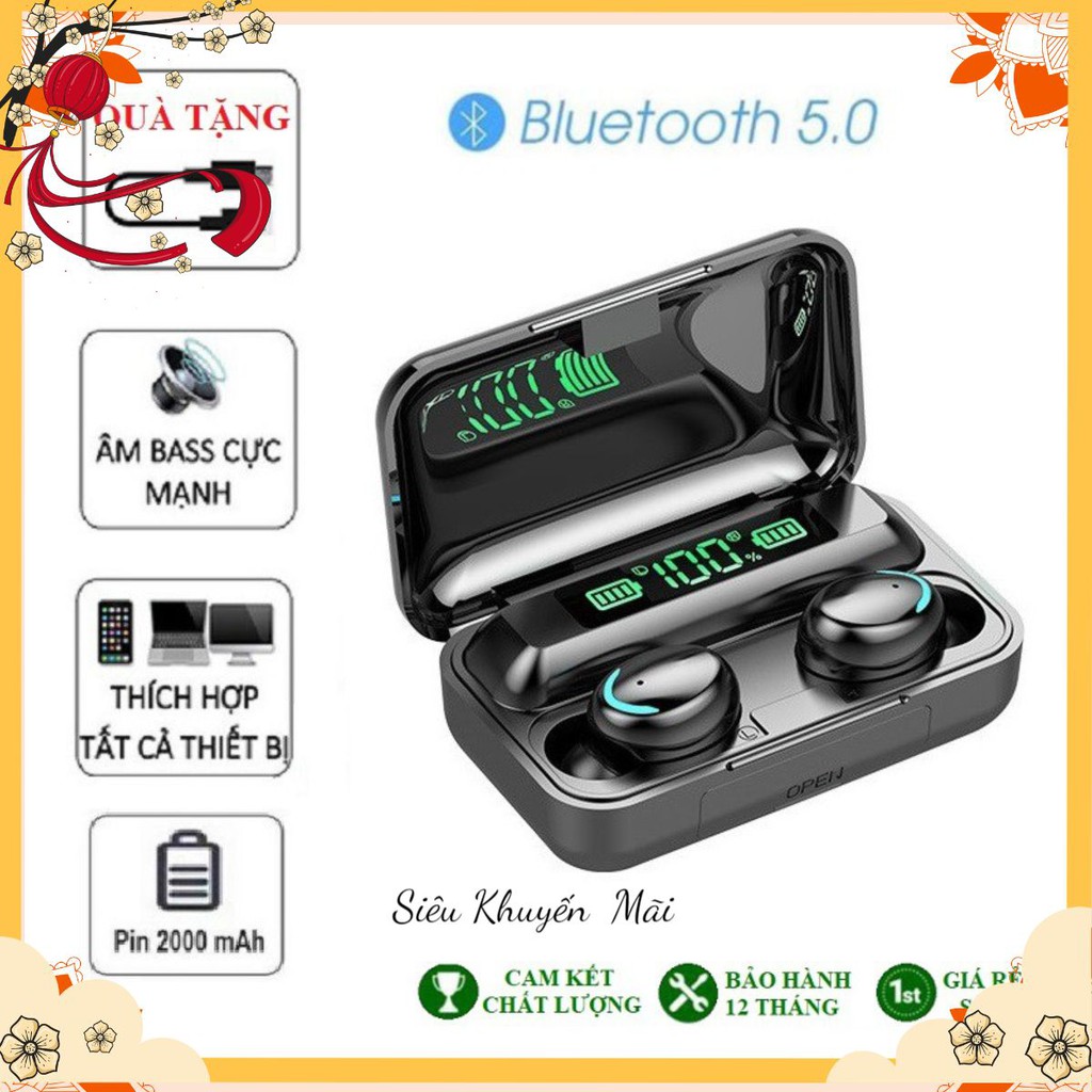 Tai Nghe Bluetooth 5.0 Amoi F9 Pro Không Dây Nút Cảm Ứng Kiêm Sạc Pin Dự Phòng | F9 PRO janna.shop1 | BigBuy360 - bigbuy360.vn