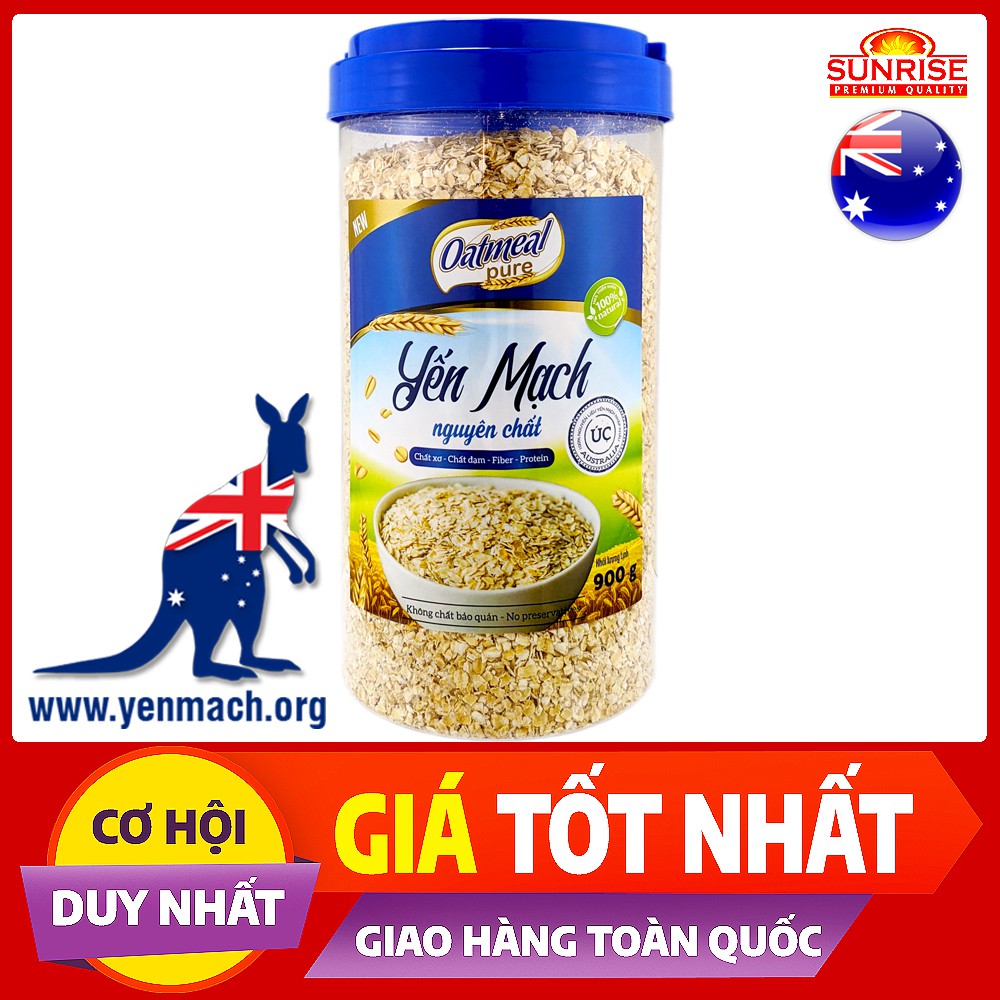 Yến mạch úc nguyên chất cán vảy Oatmeal Pure 900g