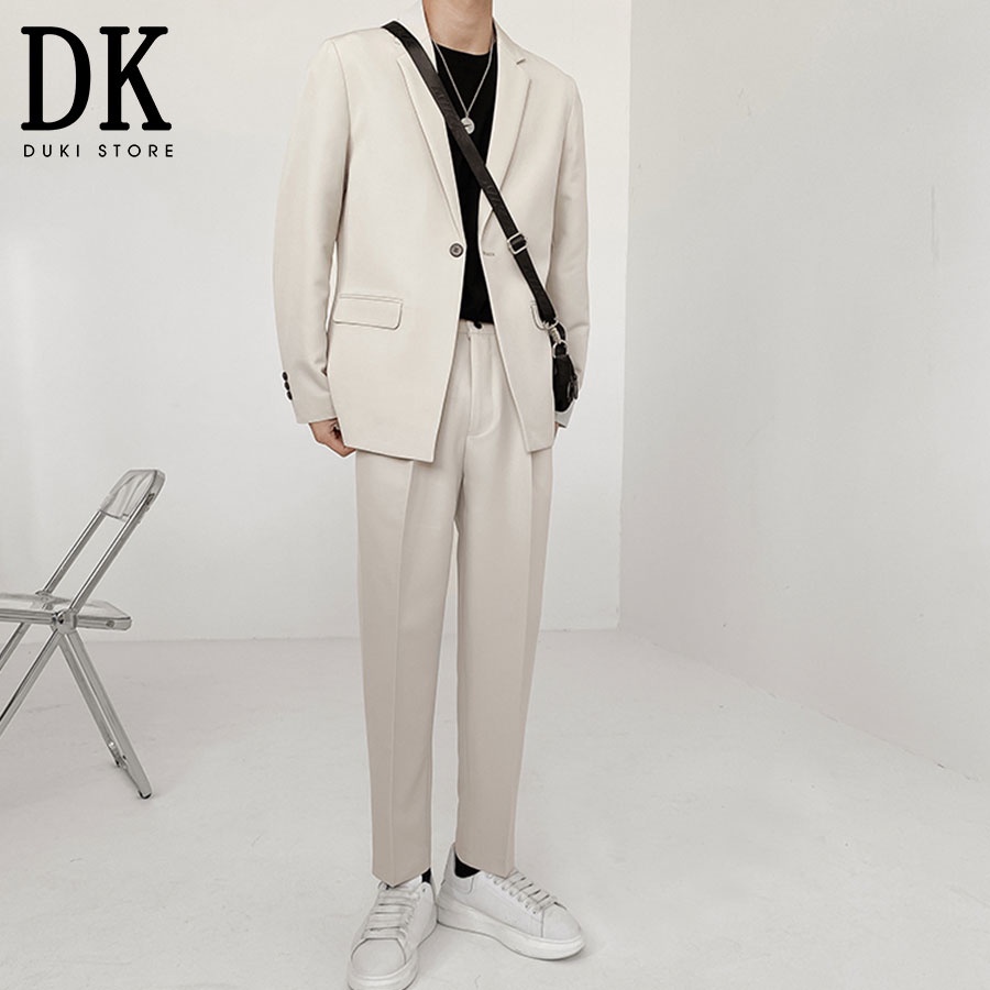 Áo vest áo khoác blazer nam màu kem trẻ trung LZB0048 - DUKI STORE