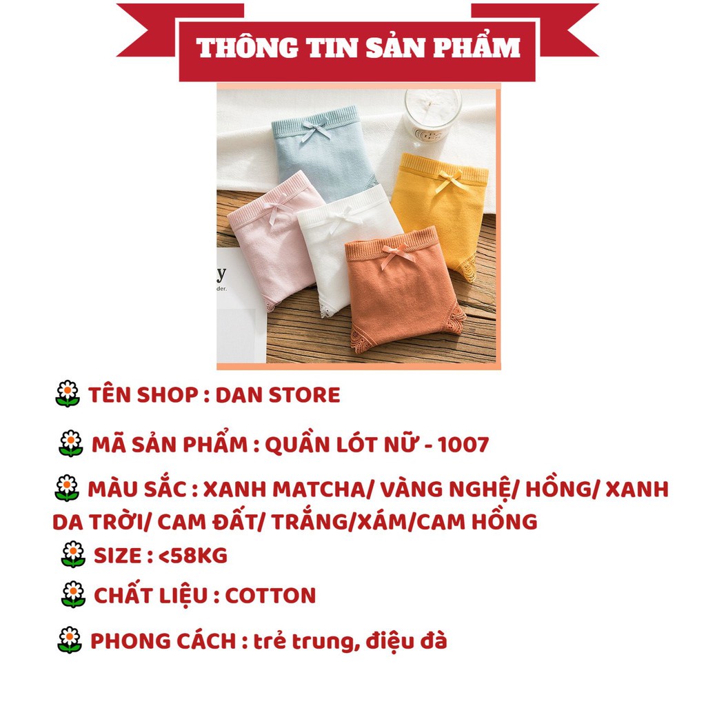 Quần Lót Nữ - Quần Lót Nữ Cotton Viền Ren tôn dáng thoáng mát xuất Nhật DAN STORE MÃ 1007