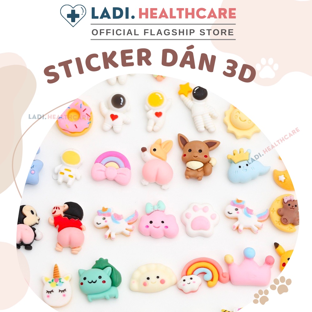 Bộ Sticker 3D hình dán dễ thương cute sáng tạo và giấy bộ nhãn dán trang trí dễ thương phong các Hàn Quốc