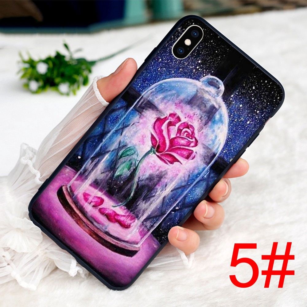 Ốp điện thoại mềm họa tiết Beauty and The Beast cho iPhone 8 7 6 6S 5 5S SE Plus X XS Max