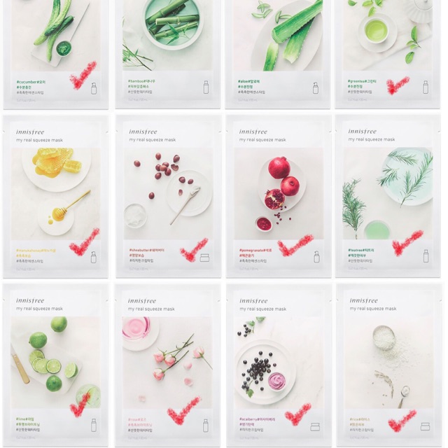 Combo Innisfree-Tea Tree-MDH LineFriends-Nature Republic