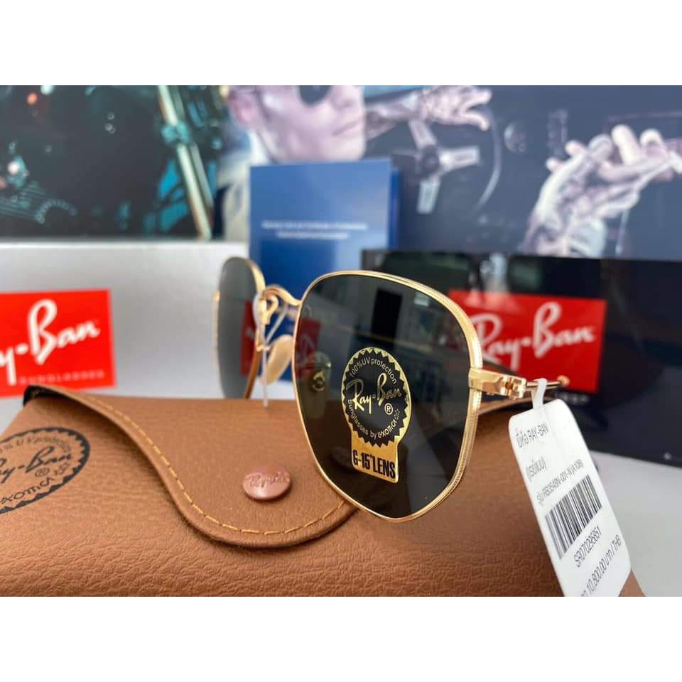 Kính mát chính hãng RayBan Hexagonal Legend Gold Green Classic G-15 Unisex Sunglasses RB3548 919631 54