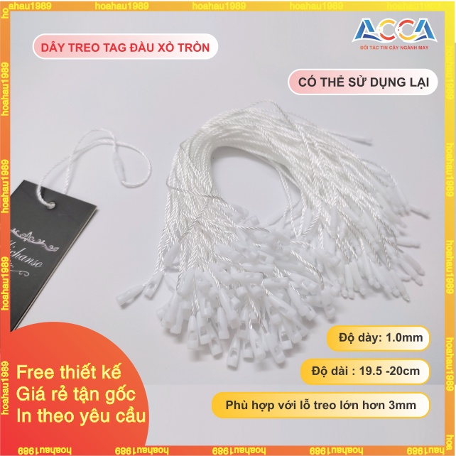 Dây treo mác dây dù ti xỏ tag mác quần áo loại cao cấp chất liệu Polyester_Nhận làm dây treo khắc Logo theo yêu cầu