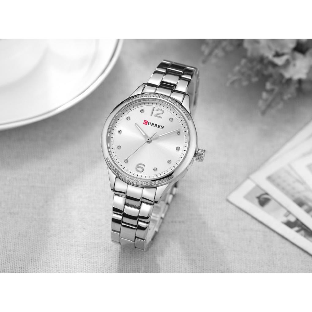 Đồng Hồ Nữ Curren Chính Hãng Dây Thép Không Gỉ 9003 Size 36mm Nhẹ Nhàng Xin Xắn