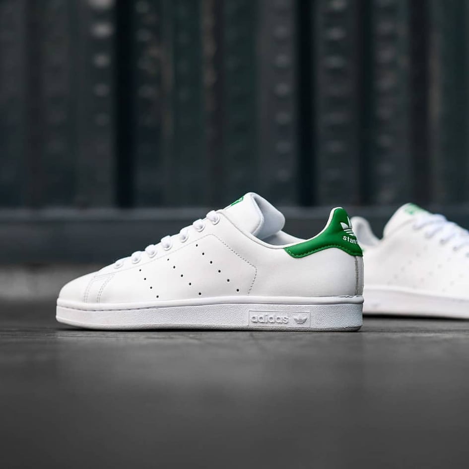 GIÀY VẢI THỂ THAO THỜI TRANG CHO NAM ADIDAS STAN SMITH - MÀU TRẮNG ĐỆM LÓT GÓT GIÀY MÀU XANH LÁ - ADI2HE03002