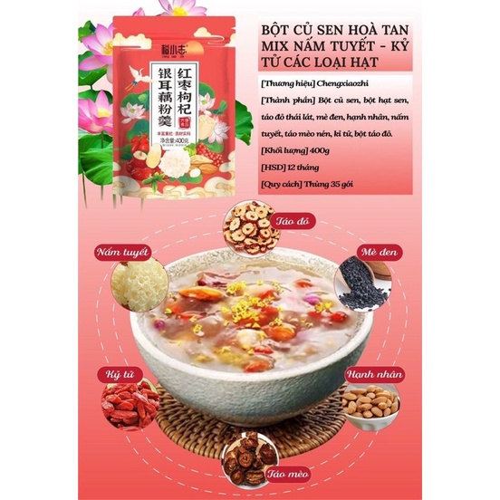 Bột củ sen mix hạt dinh dưỡng/ Bột củ sen hoà tan gói 400g