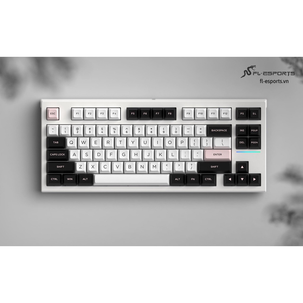 Bàn phím cơ FL-Esports FL750 White Olivia 3 Mode - Hàng chính hãng