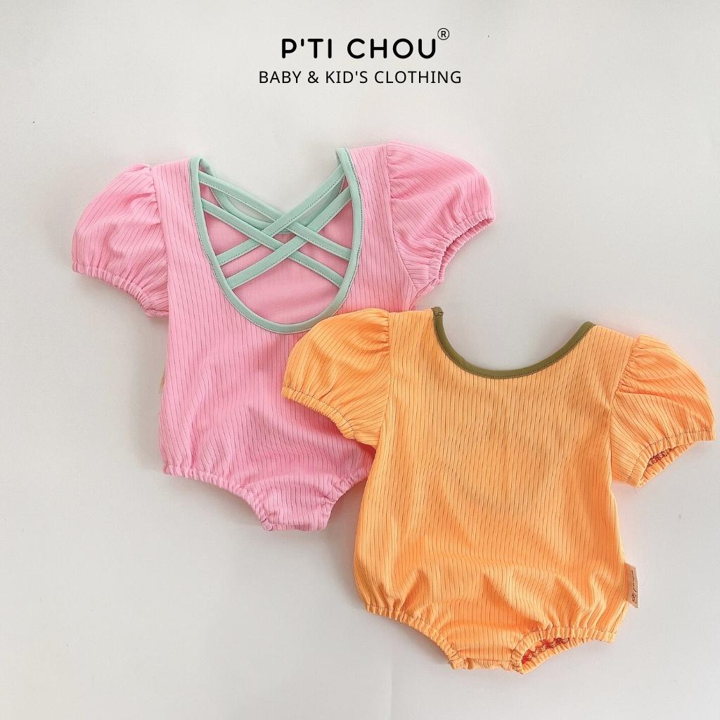 Swimsuit by P'ti chou Bộ bơi bé gái cộc tay Neon