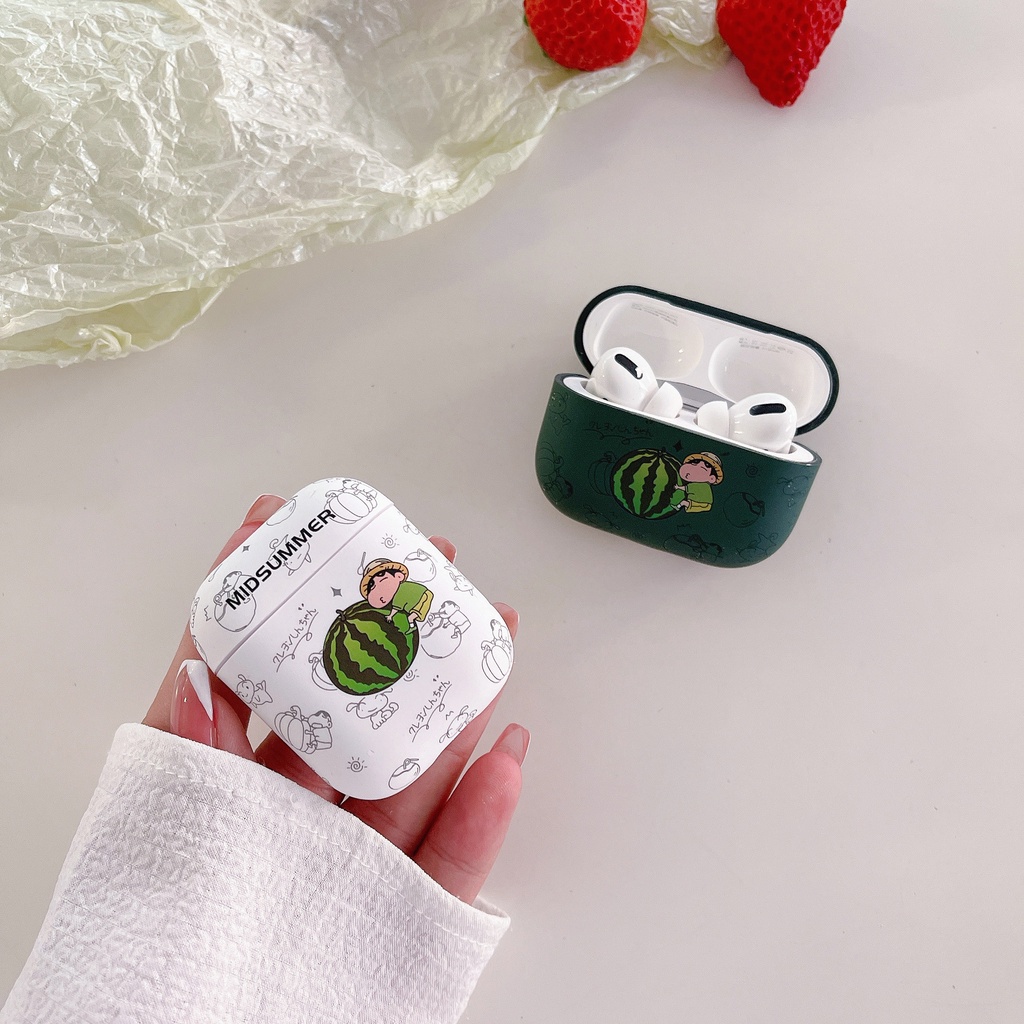 Vỏ Bảo Vệ Hộp Sạc Tai Nghe AirPods3 2021 / 3 Họa Tiết Hoạt Hình Cậu Bé Bút Chì / Dưa Hấu / Cậu Bé Bút Chì Dễ Thương